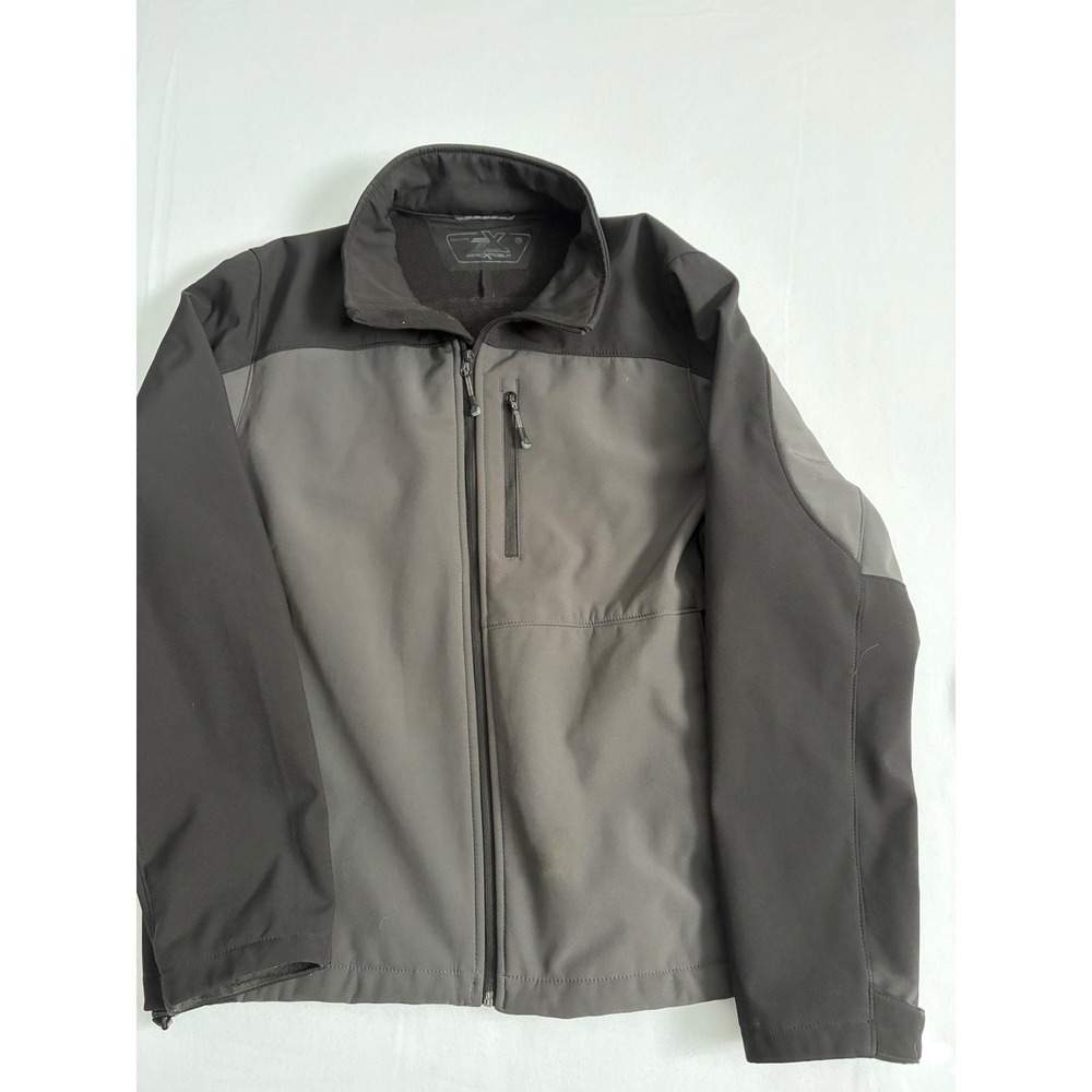 ZeroXposur Mens Softshell Fleece Lined Jacket Black Grey Full Zip Large